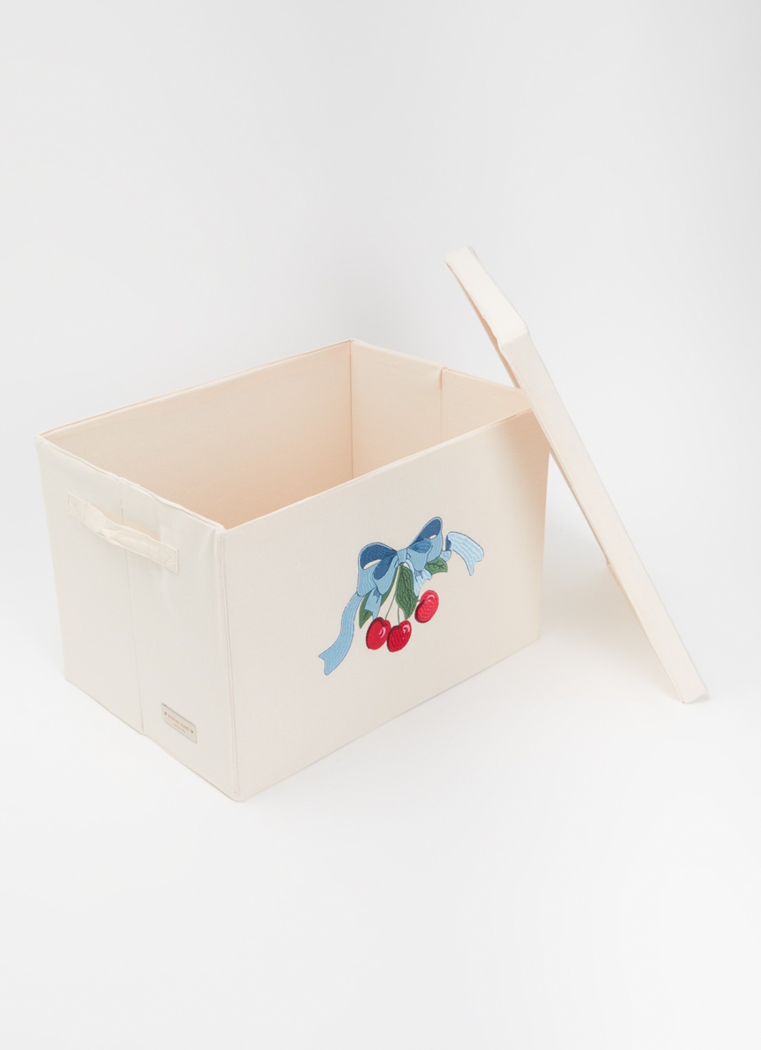 Konges Sløjd Opbergmand van katoen 30 cm - voorkant 2 beige