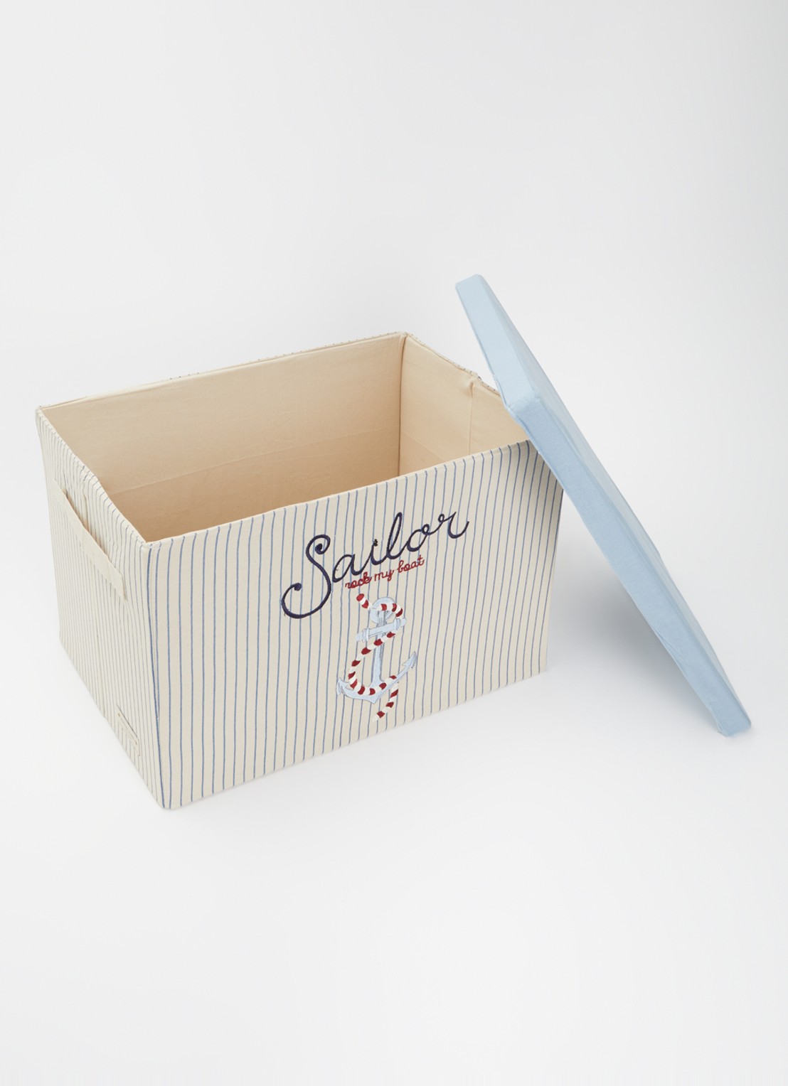 Konges Sløjd Opbergmand van katoen 30 cm - voorkant 2 blauw
