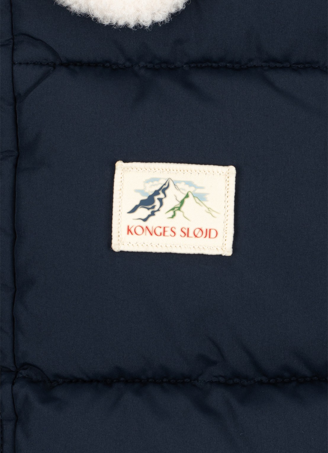 Konges Sløjd Puffer jack met teddy kraag - detail antraciet