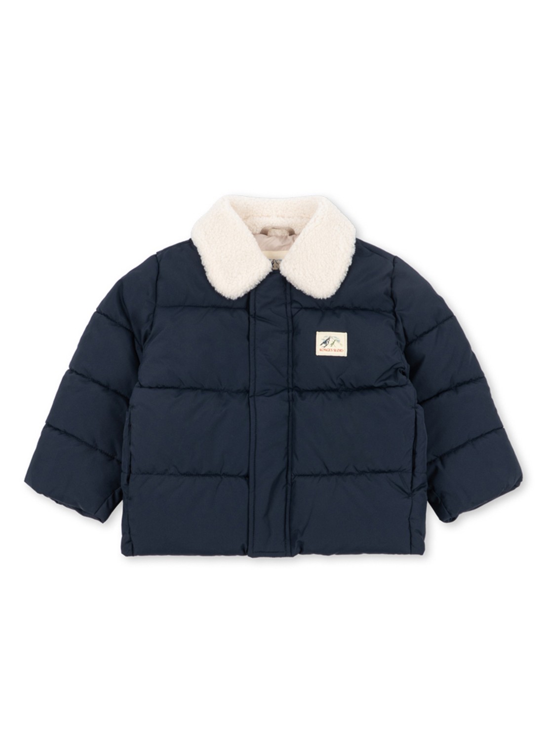 Konges Sløjd Puffer jack met teddy kraag - voorkant 5 antraciet