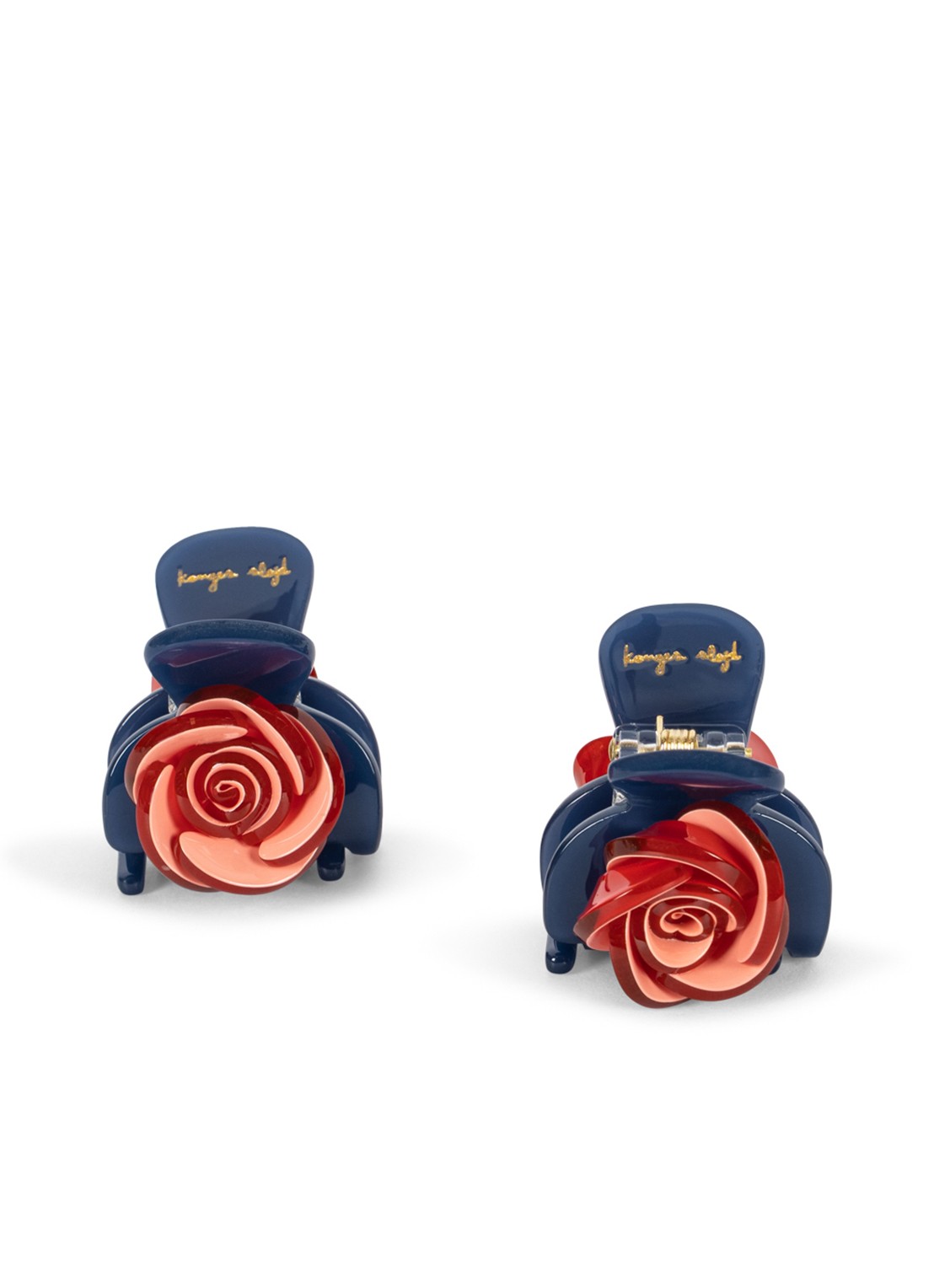 Konges Sløjd Rose haarclip set van 2 - achterkant 5 blauw
