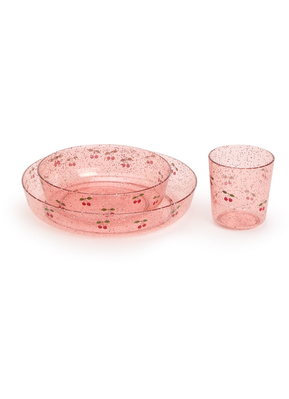 Konges Sløjd Sparkly dinerset 3-delig  - voorkant roze
