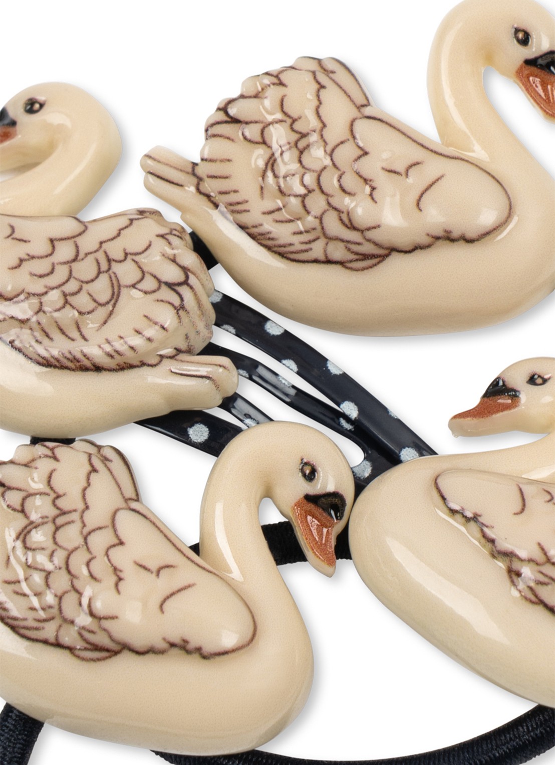 Konges Sløjd Swan haarclips en haarelastiekjes in 4-pack - detail 3 beige