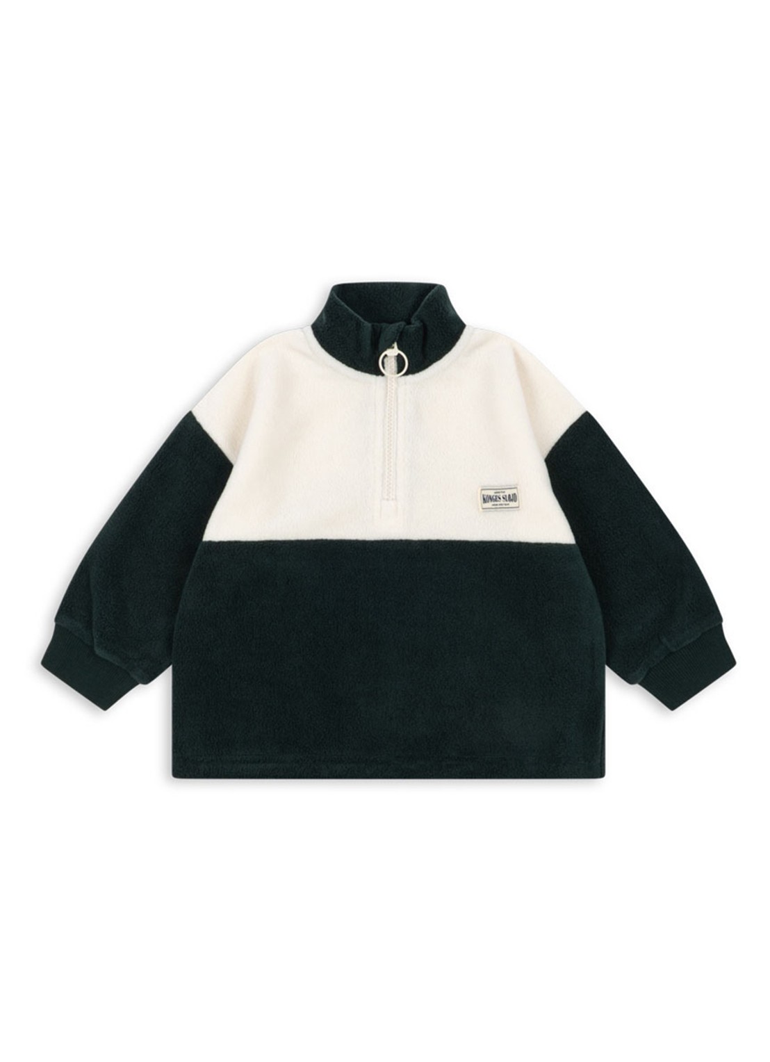Konges Sløjd Tavi sweater met halve rits - voorkant 2 beige