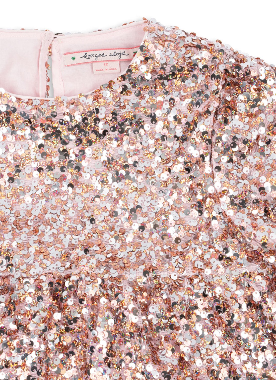 Konges Sløjd Tuniekjurk met pailletten  - detail 4 roze