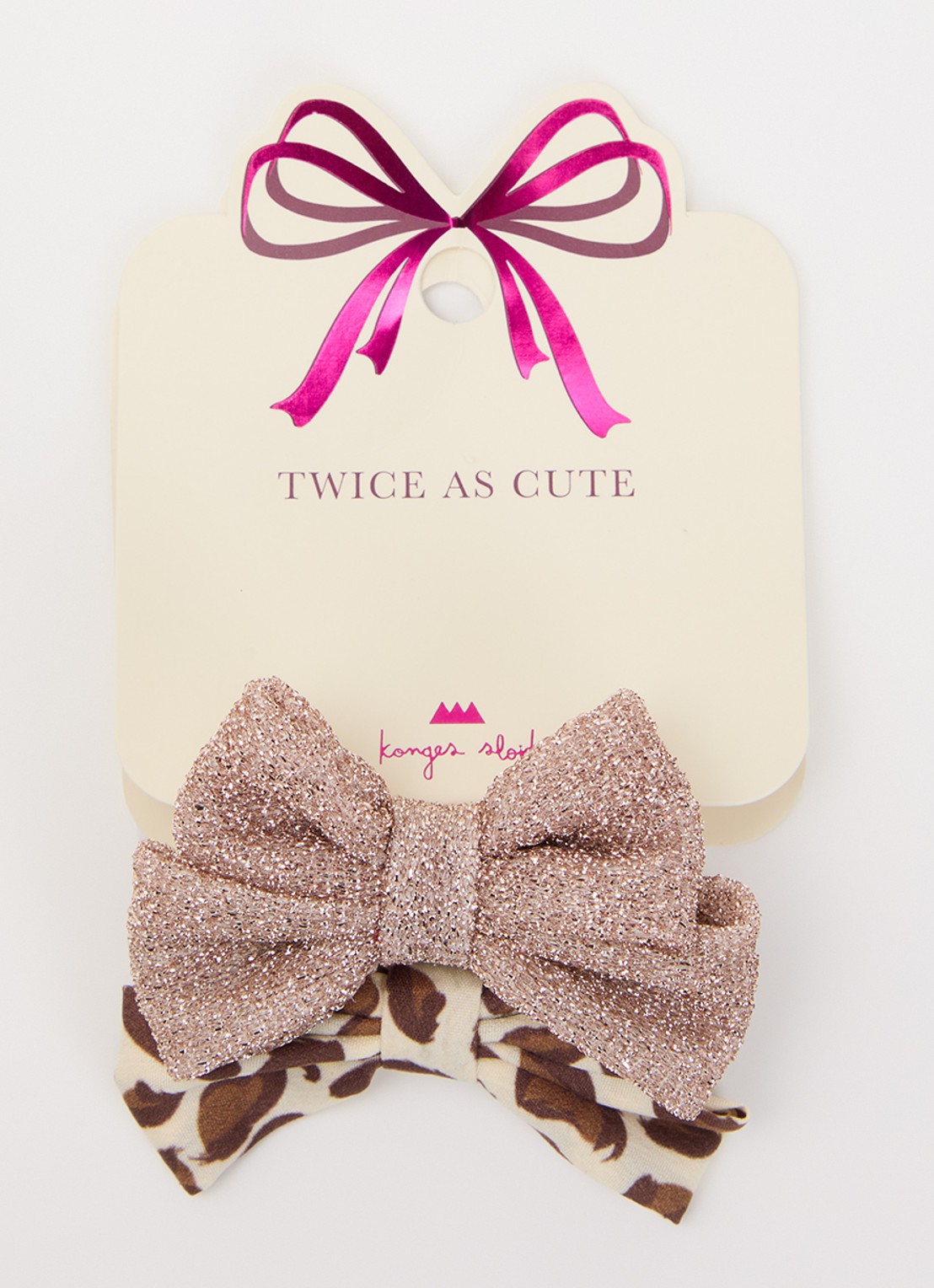 Konges Sløjd Twice as cute haarelastiek met strik set van 4 - voorkant multicolor