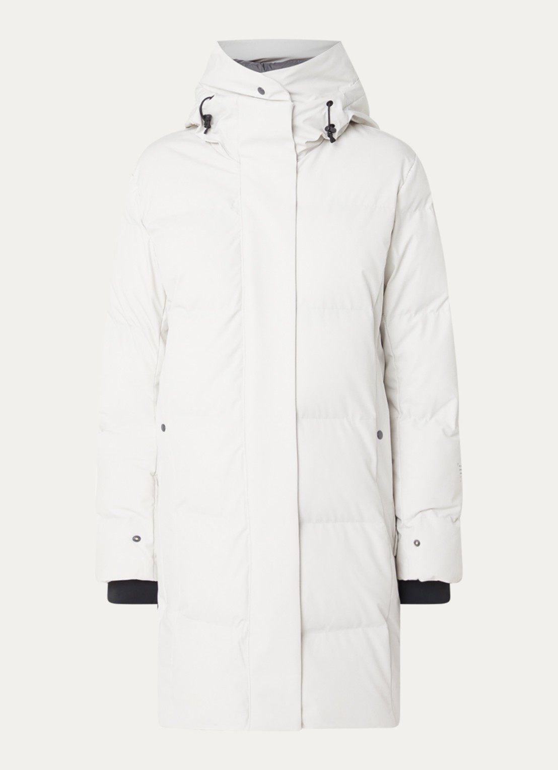 Krakatau Cassini gewatteerde parka met capuchon en ritszakken - voorkant 3 gebroken wit