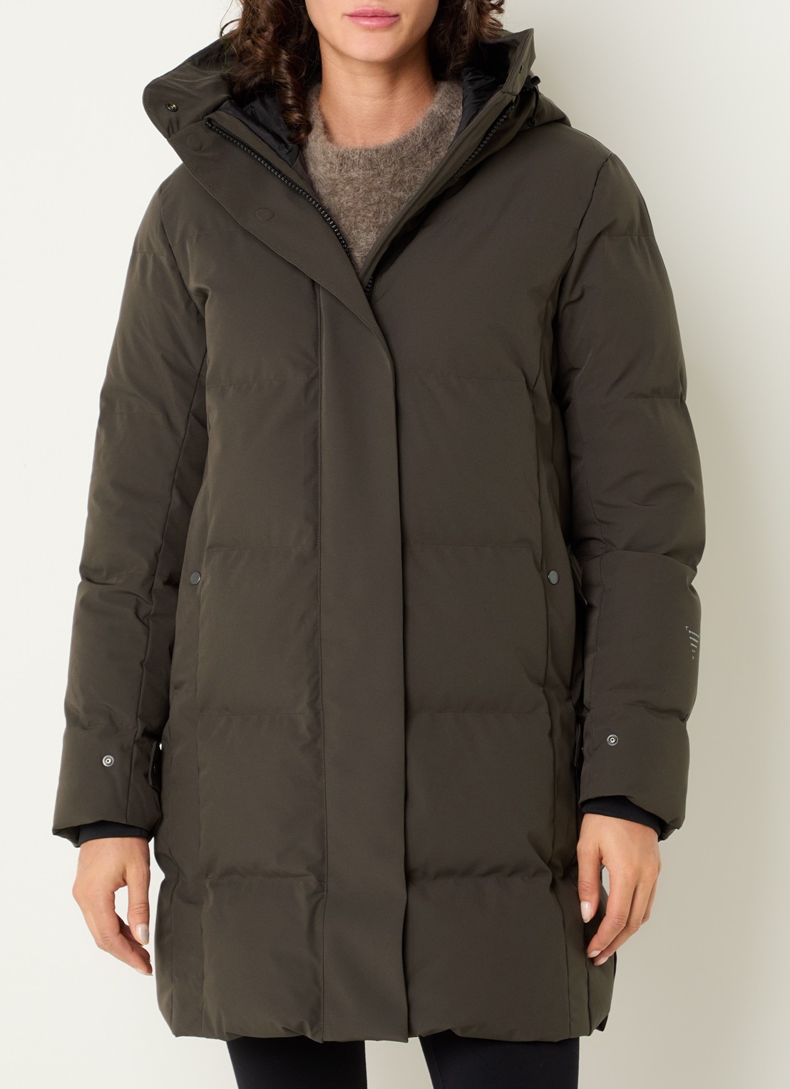 Krakatau Cassini gewatteerde parka met capuchon en ritszakken - detail bruin