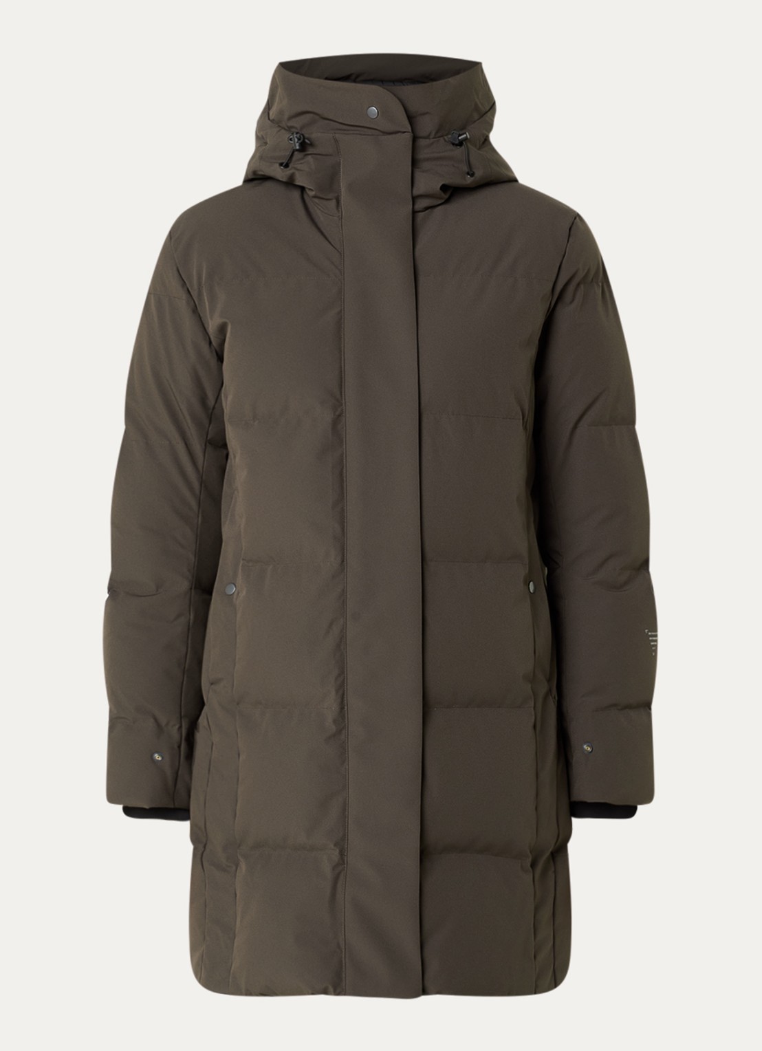 Krakatau Cassini gewatteerde parka met capuchon en ritszakken - voorkant 3 bruin