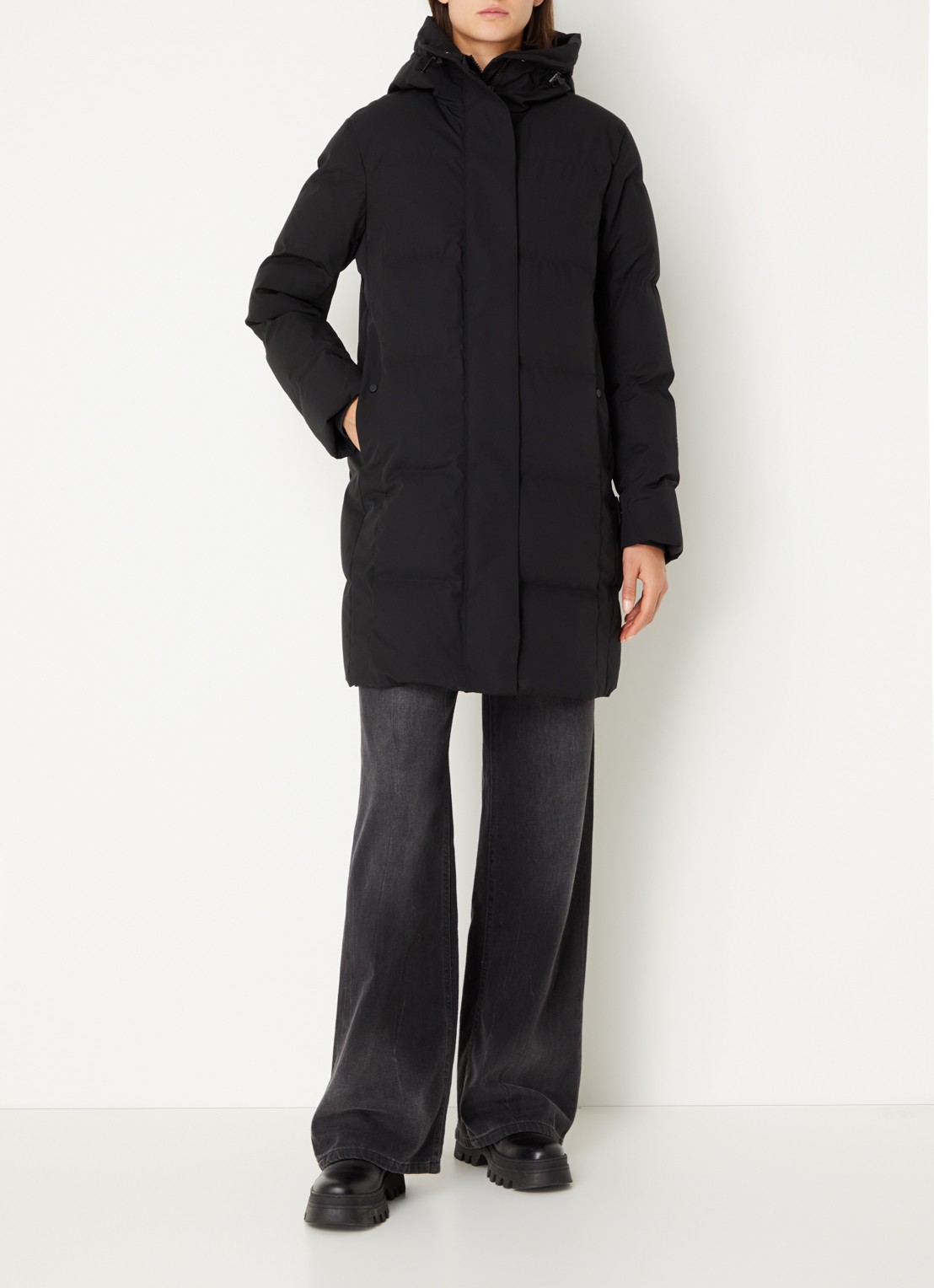 Krakatau Cassini gewatteerde parka met capuchon - voorkant 2 zwart