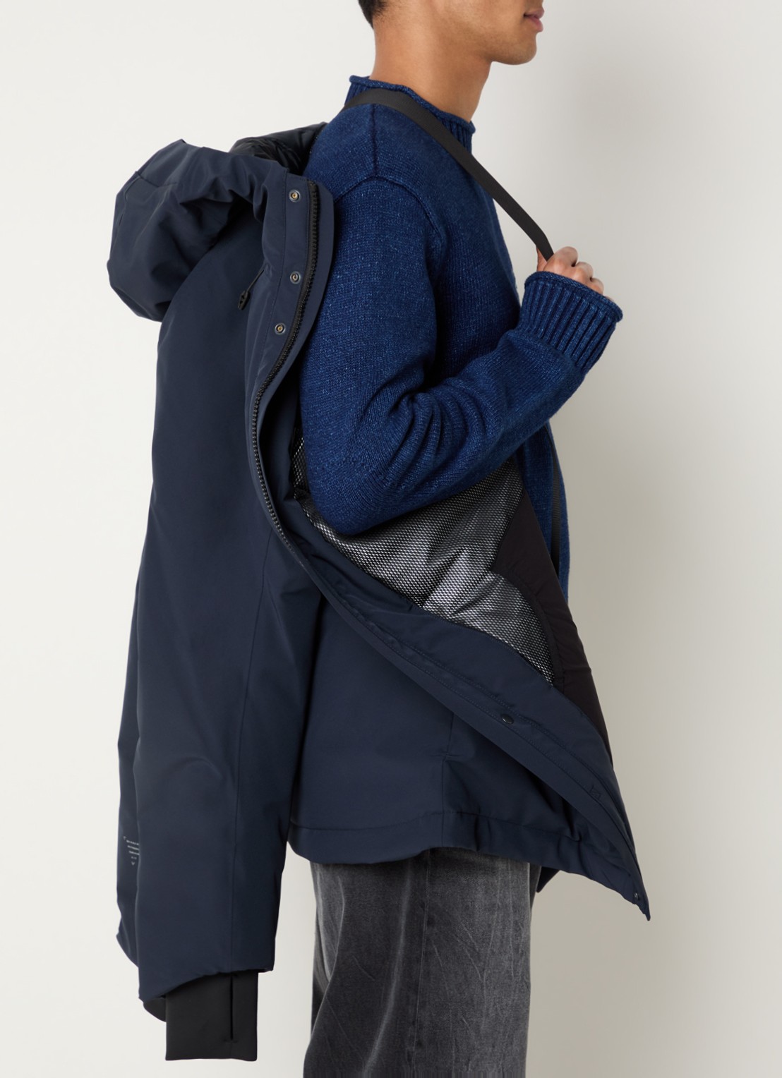 Krakatau Dsup gewatteerde parka met ritszakken  - detail 2 donkerblauw