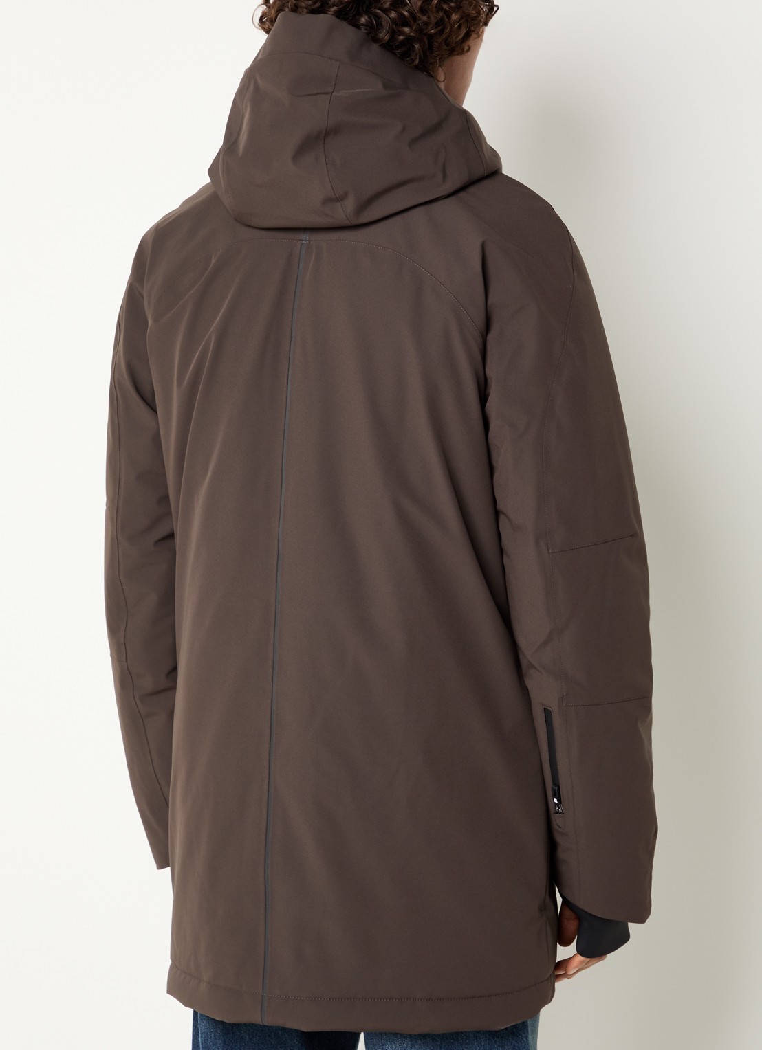 Krakatau Dsup parka met capuchon en waterafstotende coating - achterkant bruin