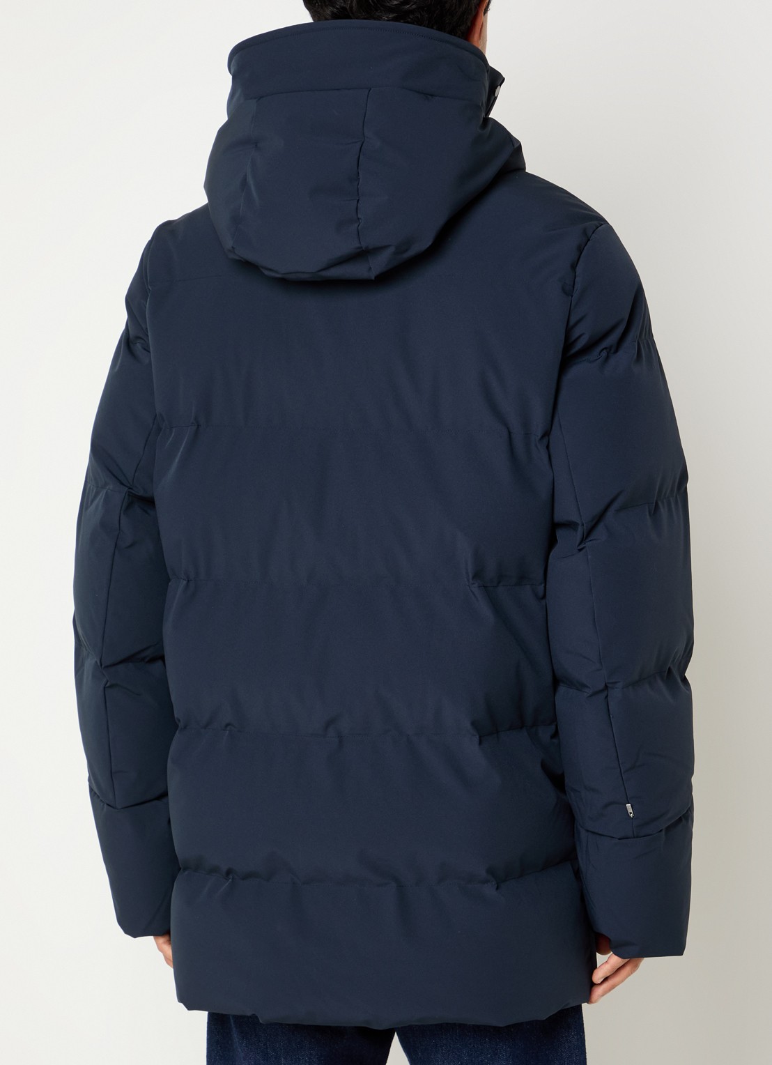 Krakatau Gewatteerde jas met capuchon - achterkant 4 donkerblauw
