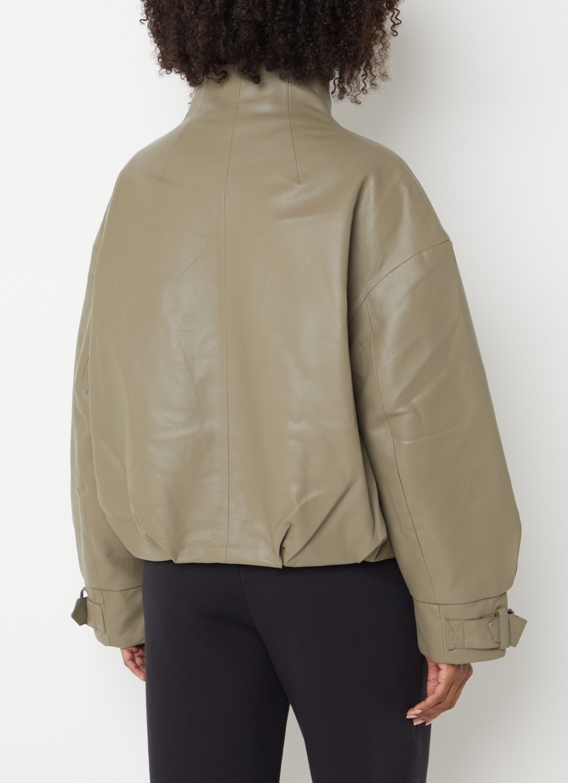 Krakatau Narwaru jack van imitatieleer met waterafstotende coating - achterkant donkerbeige