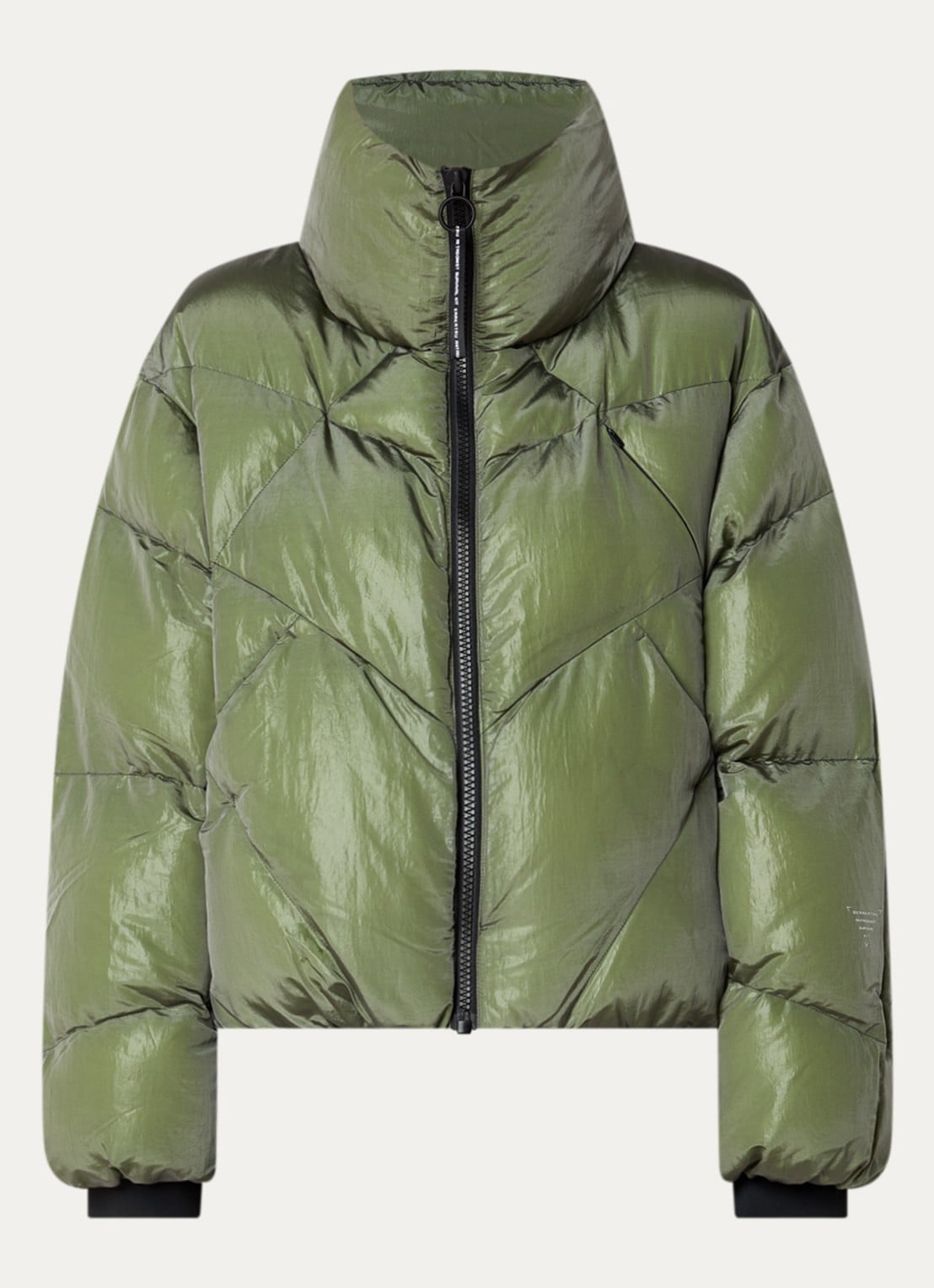 Krakatau Nebula puffer jack met glanzende finish - voorkant 2 bronsgroen