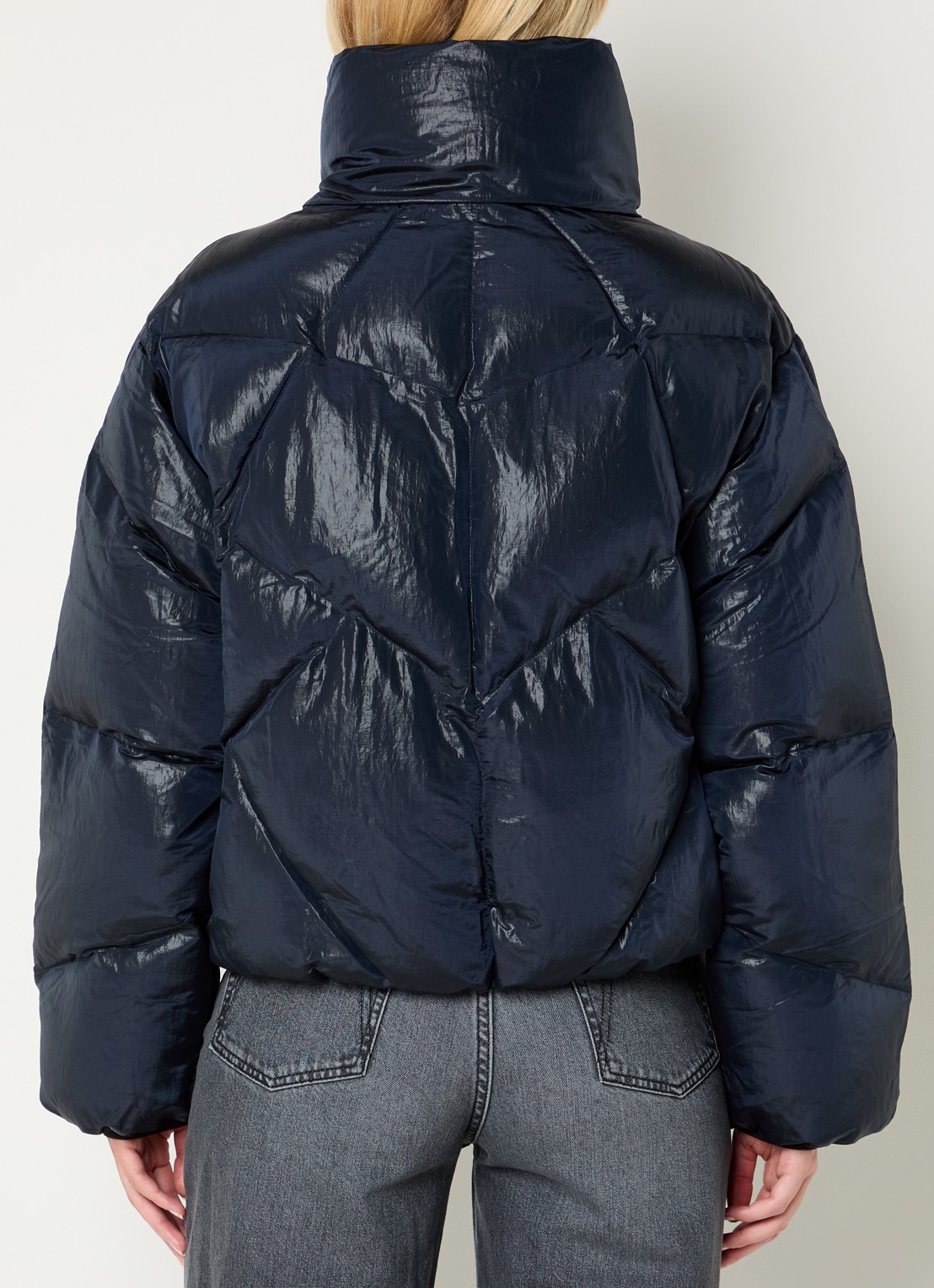 Krakatau Nebula puffer jack met glanzende finish - achterkant donkerblauw