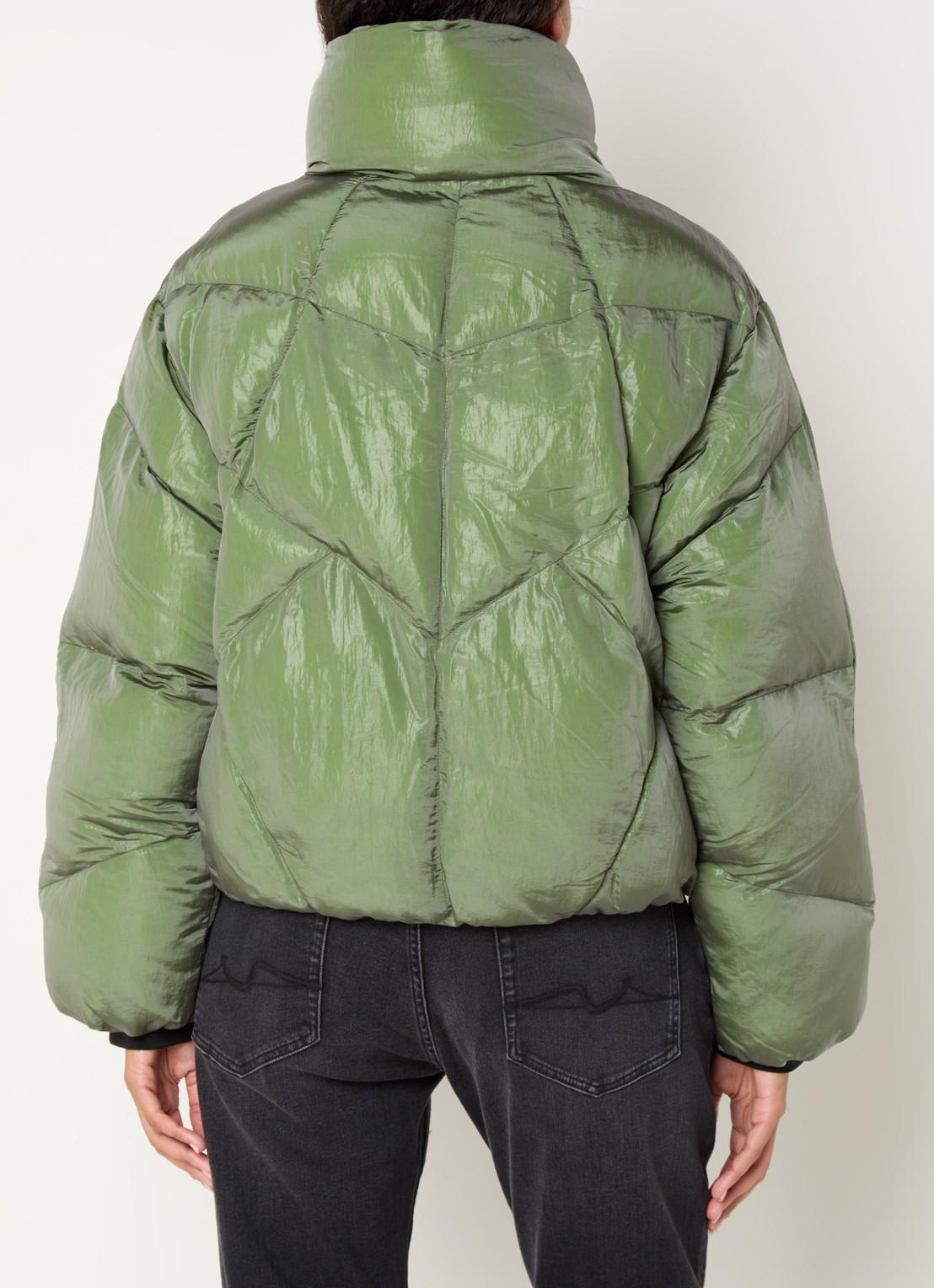Krakatau Nebula puffer jack met ritszakken  - achterkant 3 groen