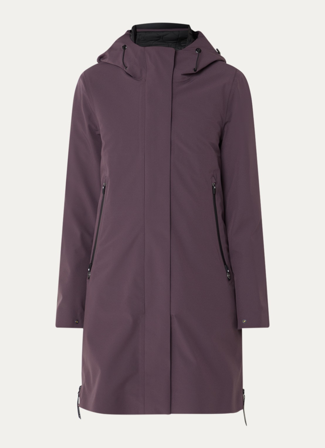 Krakatau Planck gewatteerde parka met donsvulling en capuchon - voorkant 2 paars