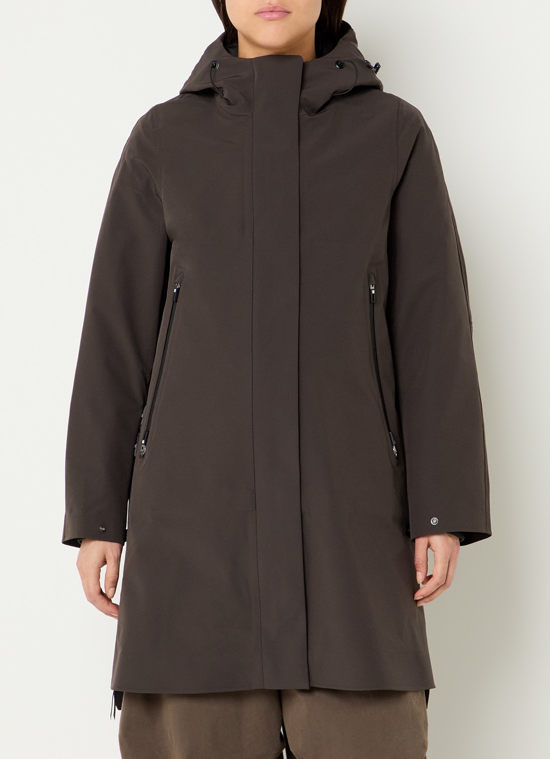 Krakatau Planck gewatteerde parka met donsvulling en capuchon - detail 2 bruin