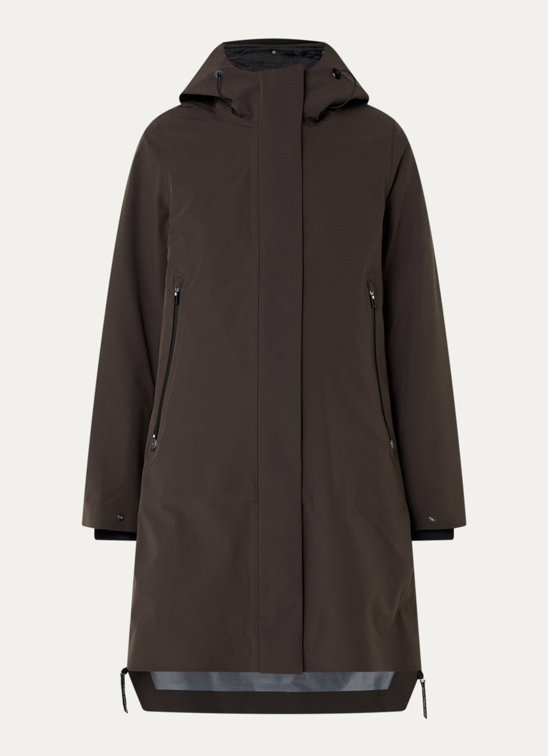 Krakatau Planck gewatteerde parka met donsvulling en capuchon - voorkant 3 bruin