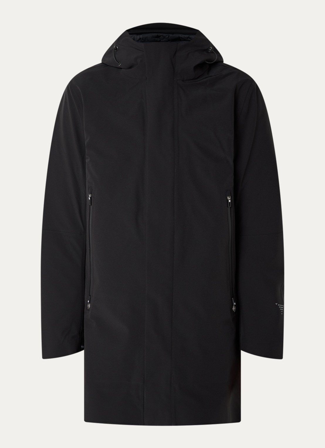 Krakatau Planck gewatteerde parka met uitneembare voering en waterafstotende coating - voorkant 3 zwart
