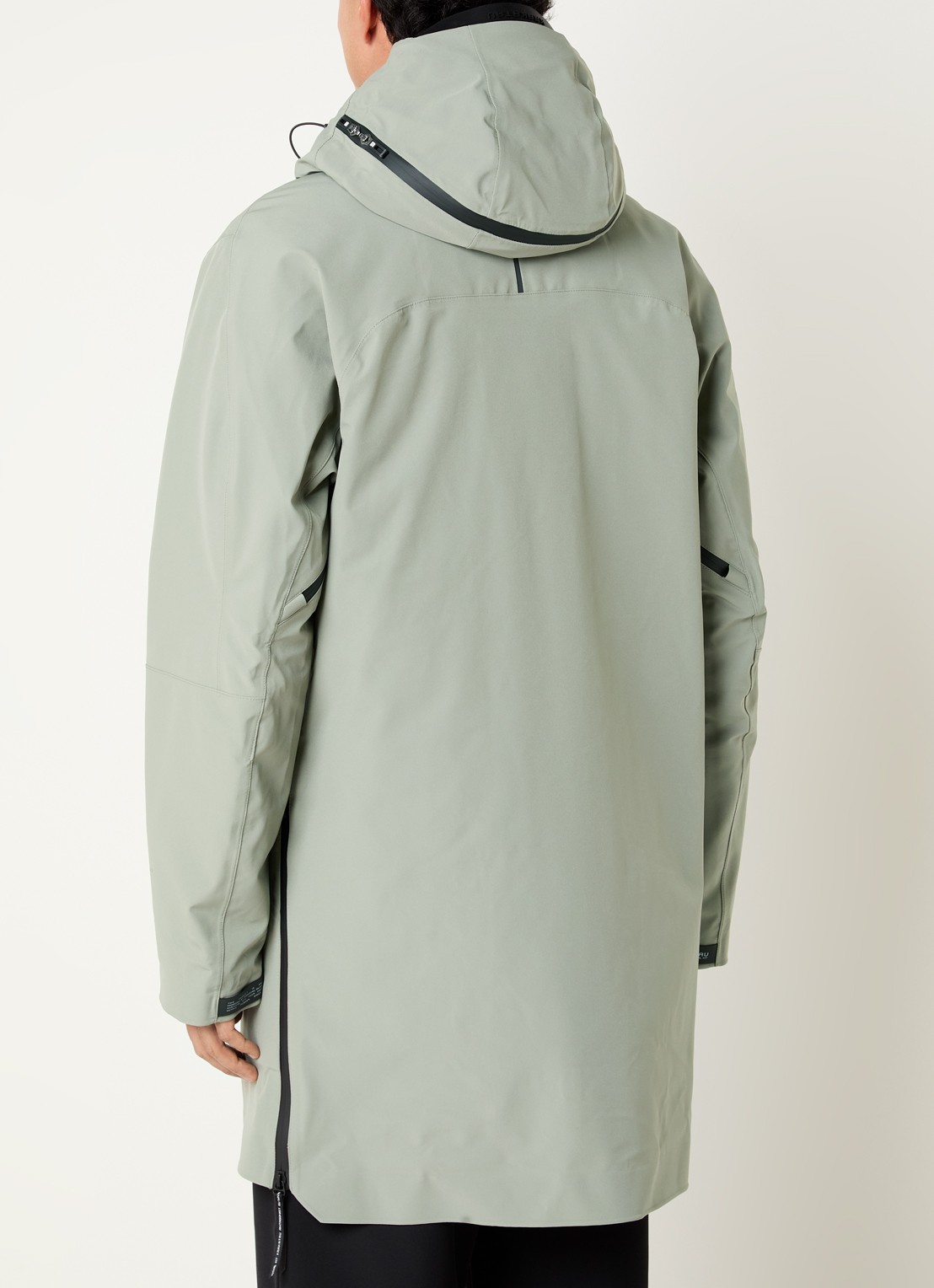Krakatau Qm590 PLANCK Liner parka met capuchon en ritszakken - achterkant taupe