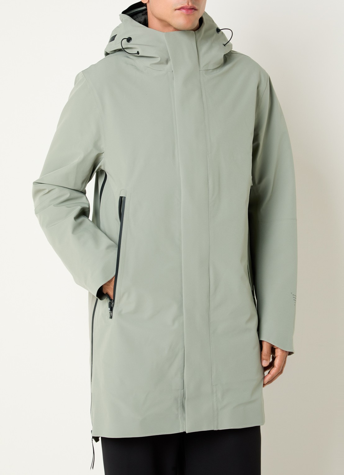 Krakatau Qm590 PLANCK Liner parka met capuchon en ritszakken - detail 4 taupe