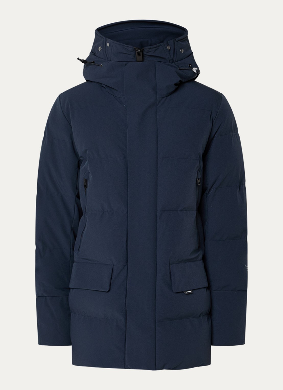 Krakatau Qm597 gewatteerde jas met capuchon - voorkant 2 donkerblauw