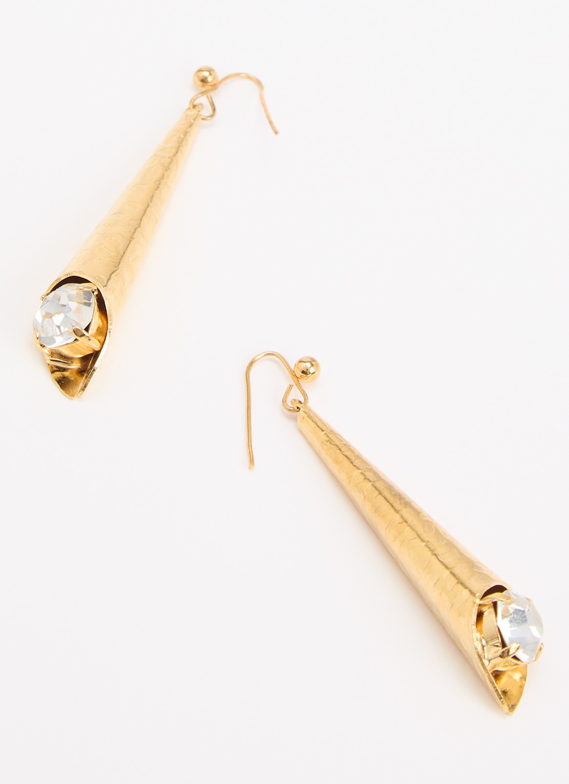 Kroonjuweeltjes Azur Kristal oorhangers verguld - detail 2 goud
