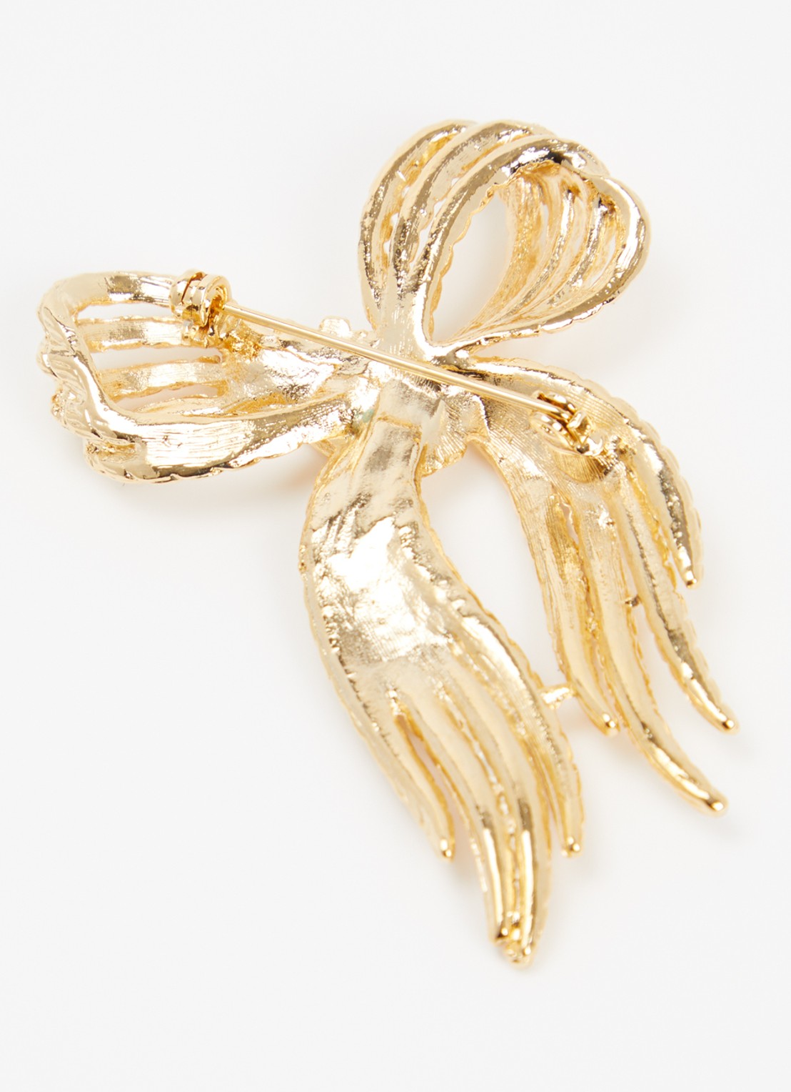 Kroonjuweeltjes Camelia Strik broche verguld - detail goud