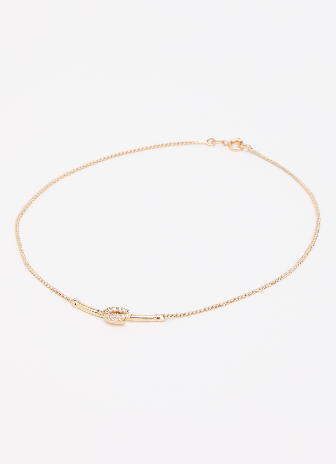 Kroonjuweeltjes Croissant ketting verguld - detail goud