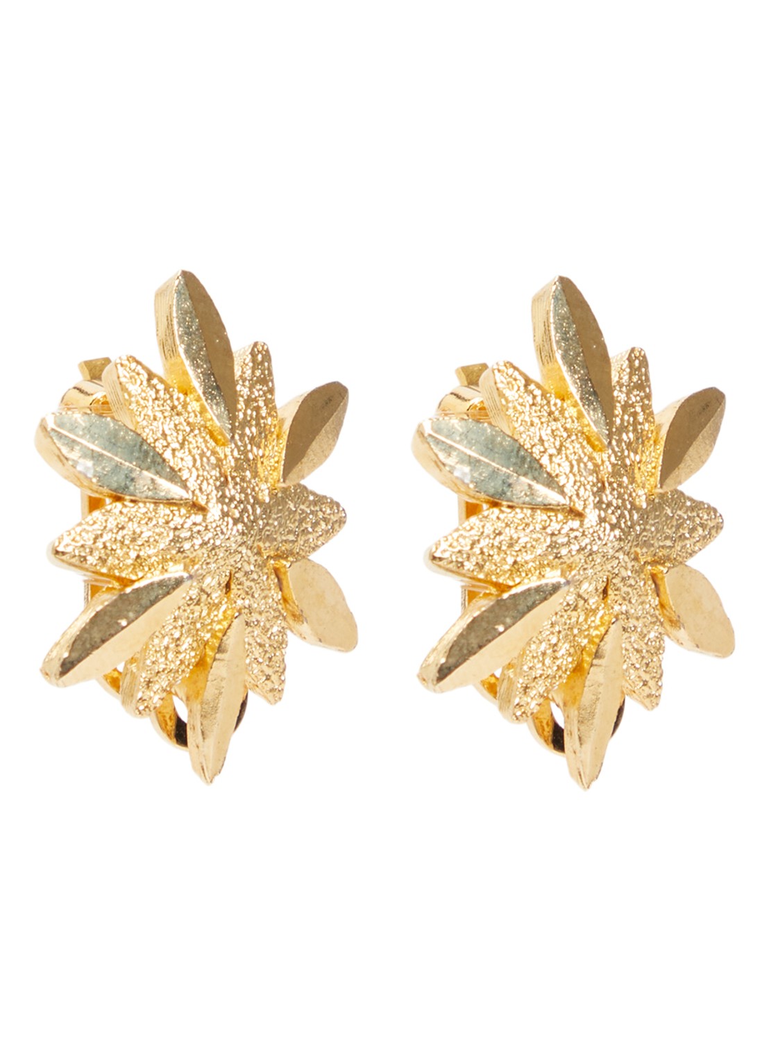 Kroonjuweeltjes Edelweiss Kristal oorclips verguld - voorkant goud