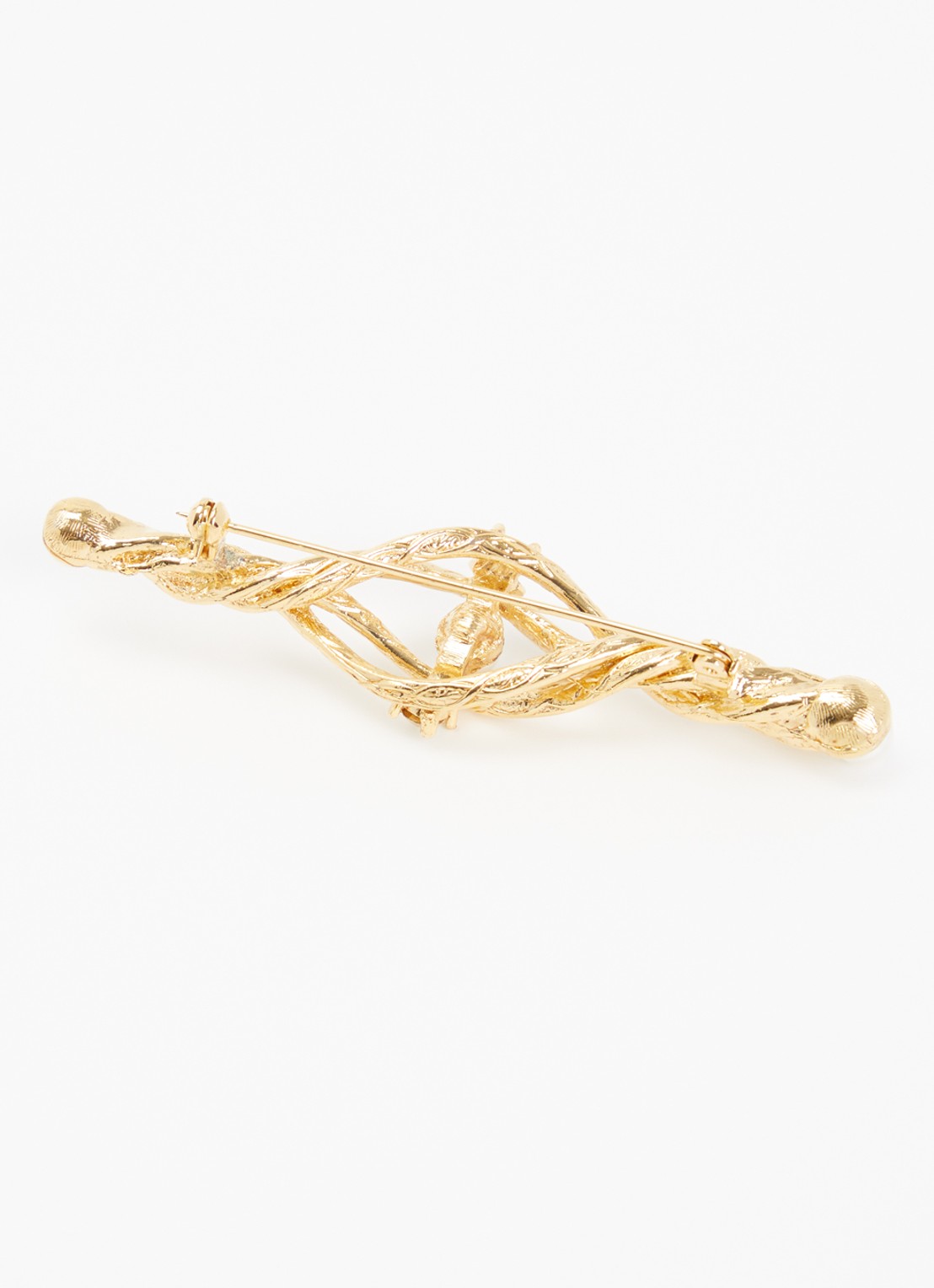 Kroonjuweeltjes Gerbe Parel broche verguld - detail goud