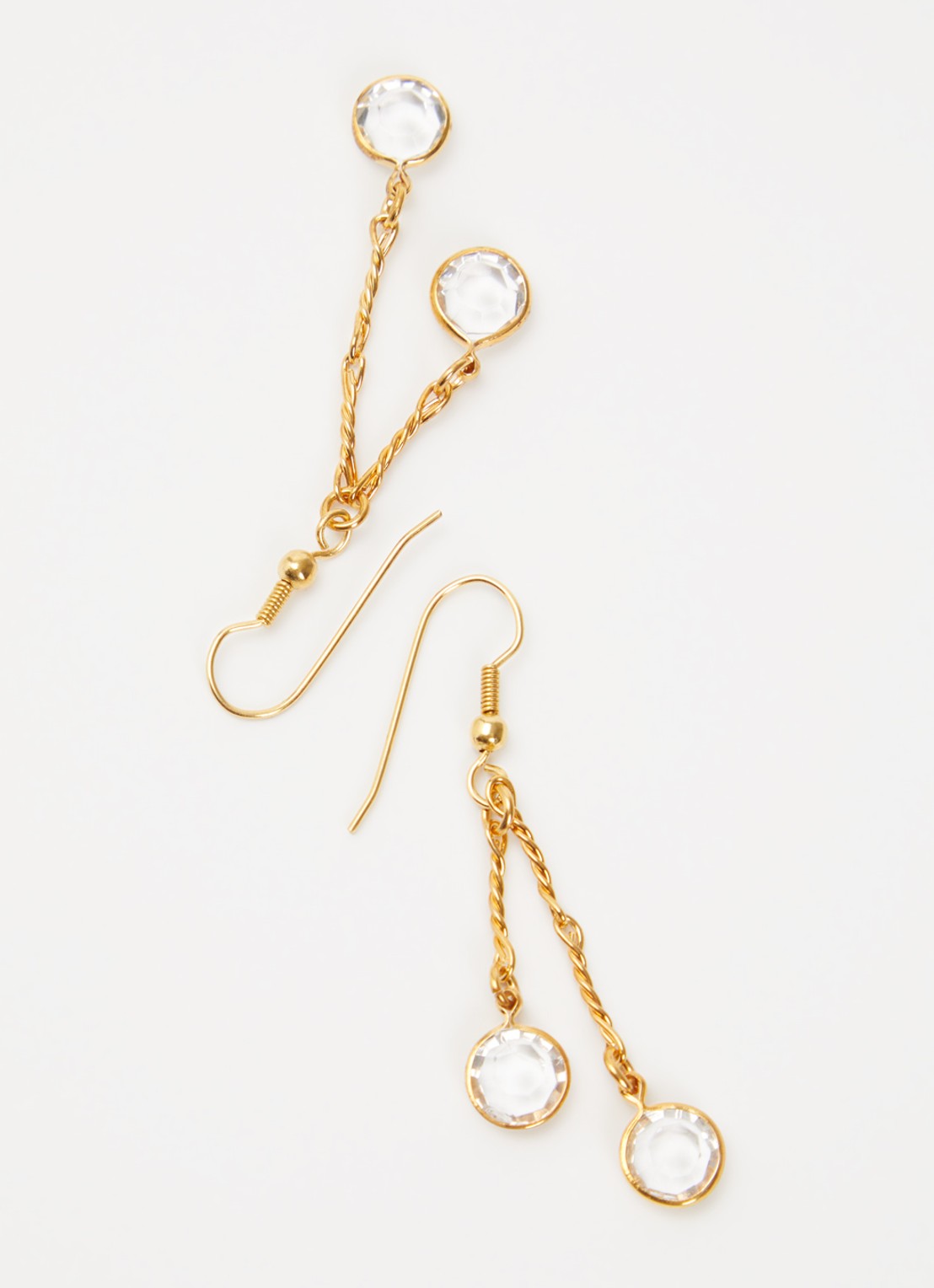 Kroonjuweeltjes Goutte Kristal oorhangers verguld - detail goud