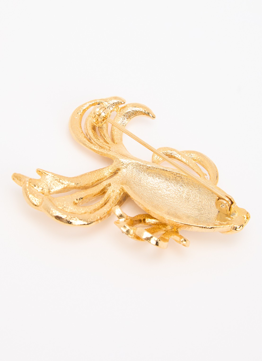 Kroonjuweeltjes Iris Vis broche verguld - detail goud