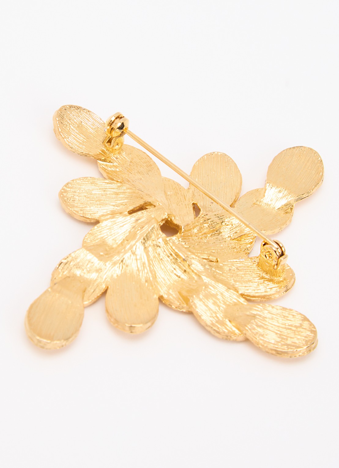 Kroonjuweeltjes Jardin Boeket broche verguld - detail goud