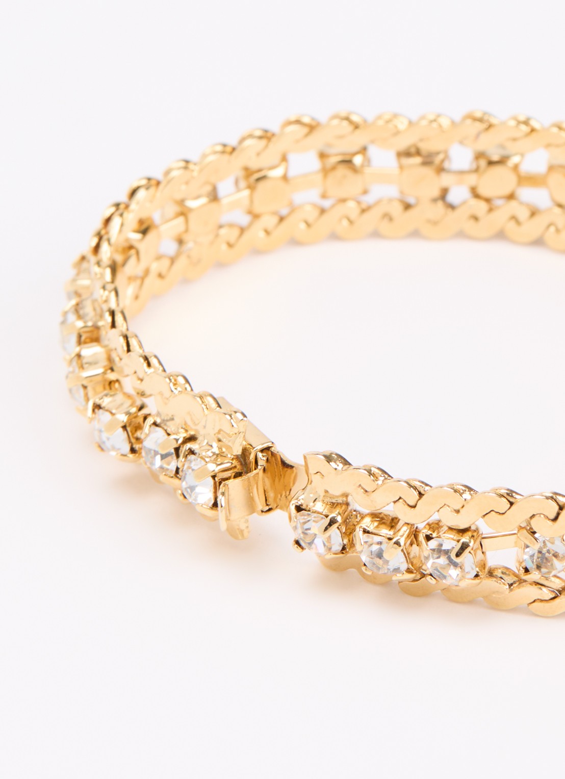 Kroonjuweeltjes Kristal Tennis armband verguld - detail 2 goud