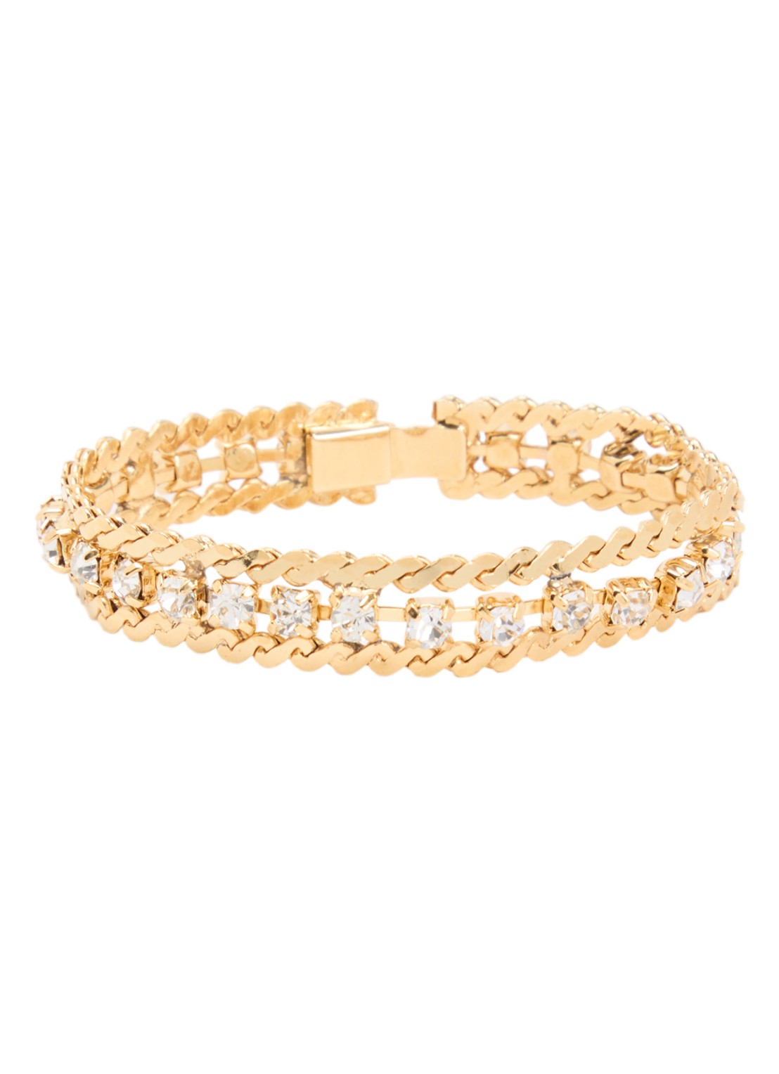 Kroonjuweeltjes Kristal Tennis armband verguld - voorkant goud