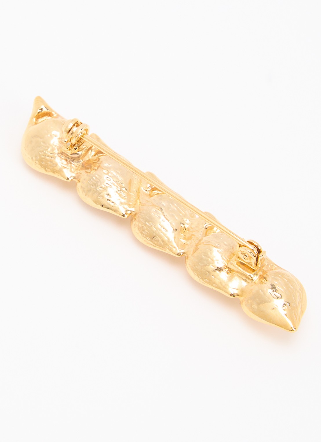 Kroonjuweeltjes Laurier Staaf broche verguld - detail goud