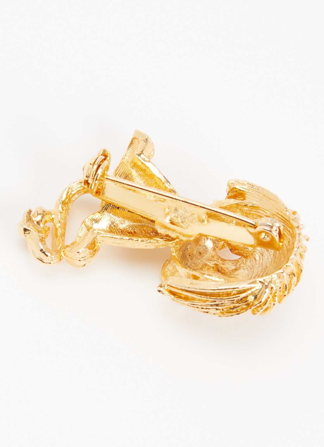 Kroonjuweeltjes Leeuw broche verguld - detail goud