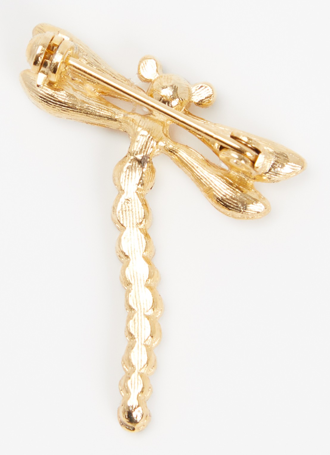 Kroonjuweeltjes Libellule broche verguld - detail goud