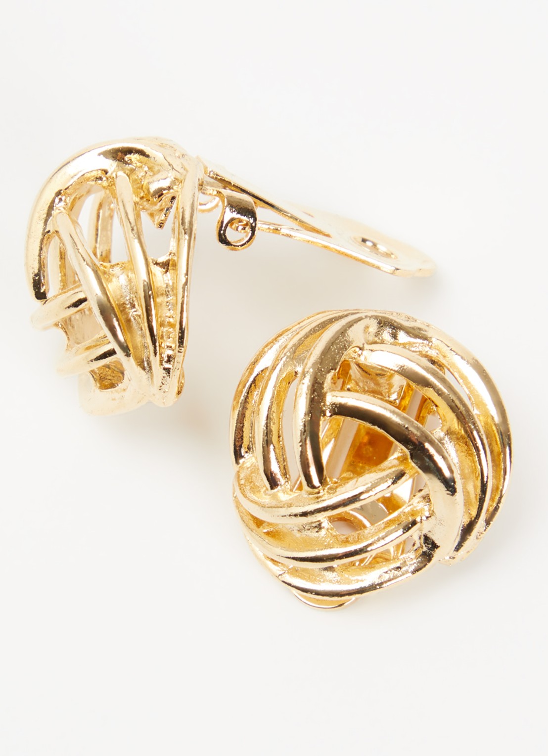Kroonjuweeltjes Lyra oorclips verguld - detail goud