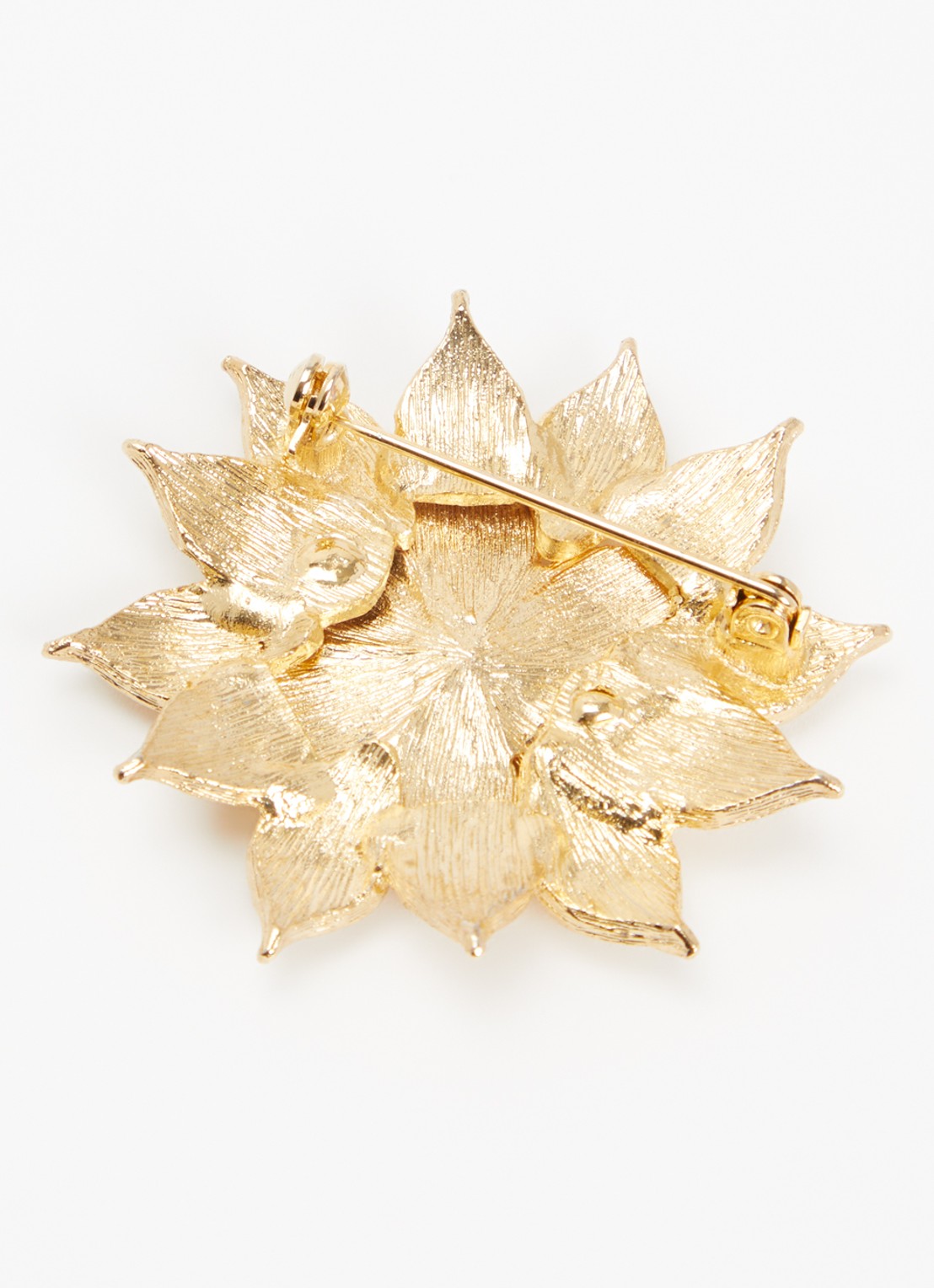 Kroonjuweeltjes Magnolia Bloem broche verguld - detail goud