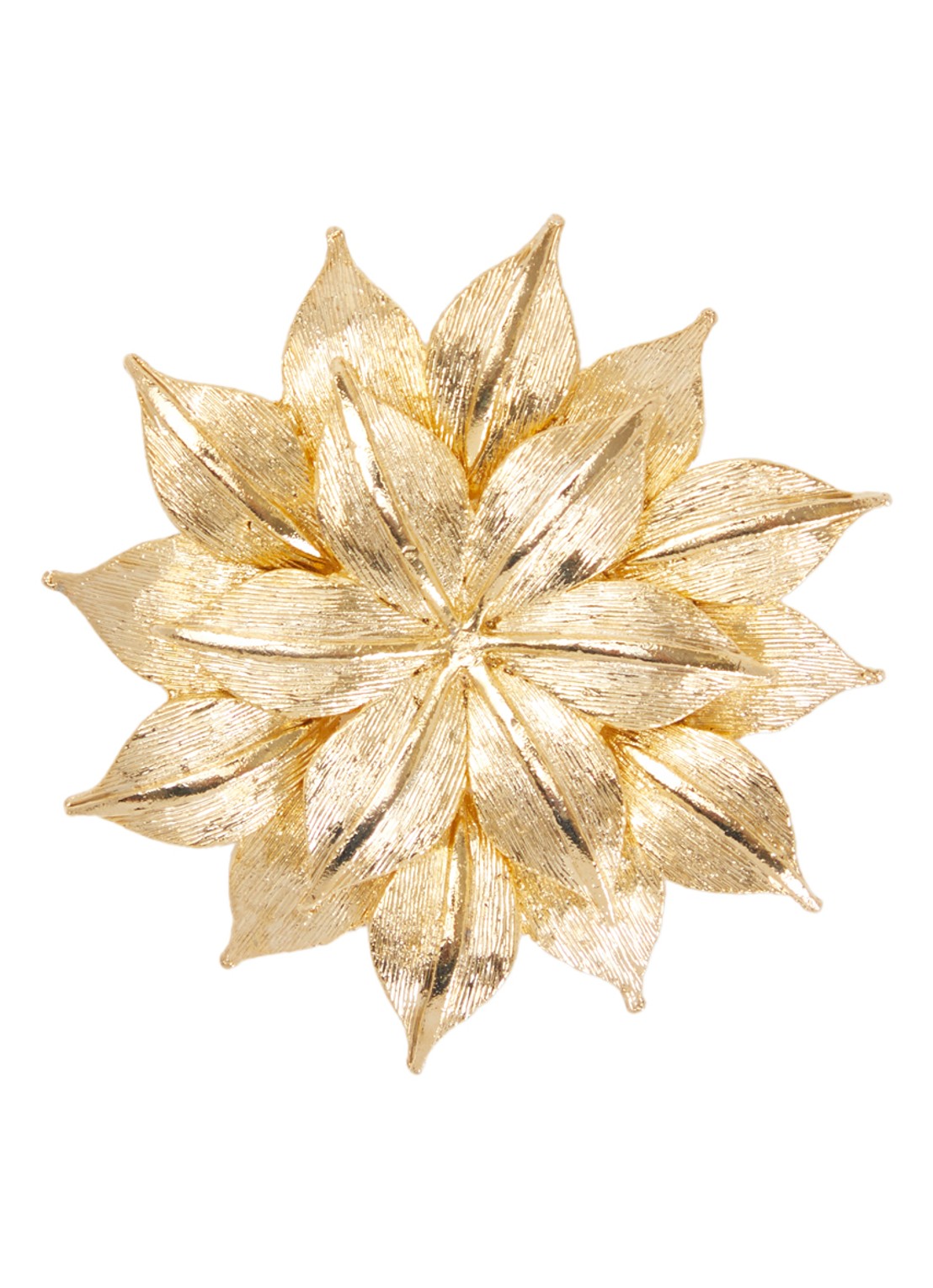 Kroonjuweeltjes Magnolia Bloem broche verguld - voorkant 3 goud