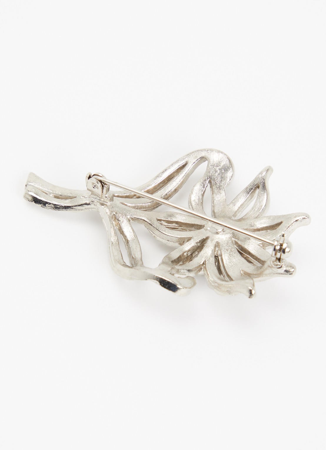 Kroonjuweeltjes Markasiet Bloem broche - detail zilver