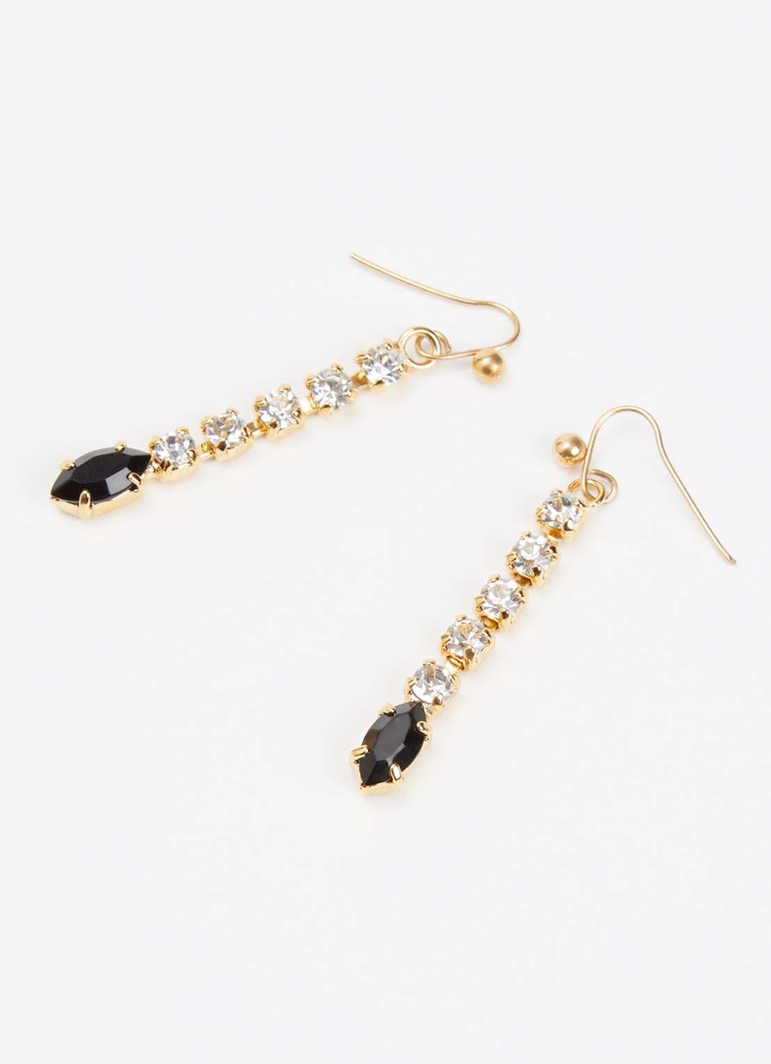 Kroonjuweeltjes Onyx Kristal Drop oorhangers met kristal - detail 2 goud
