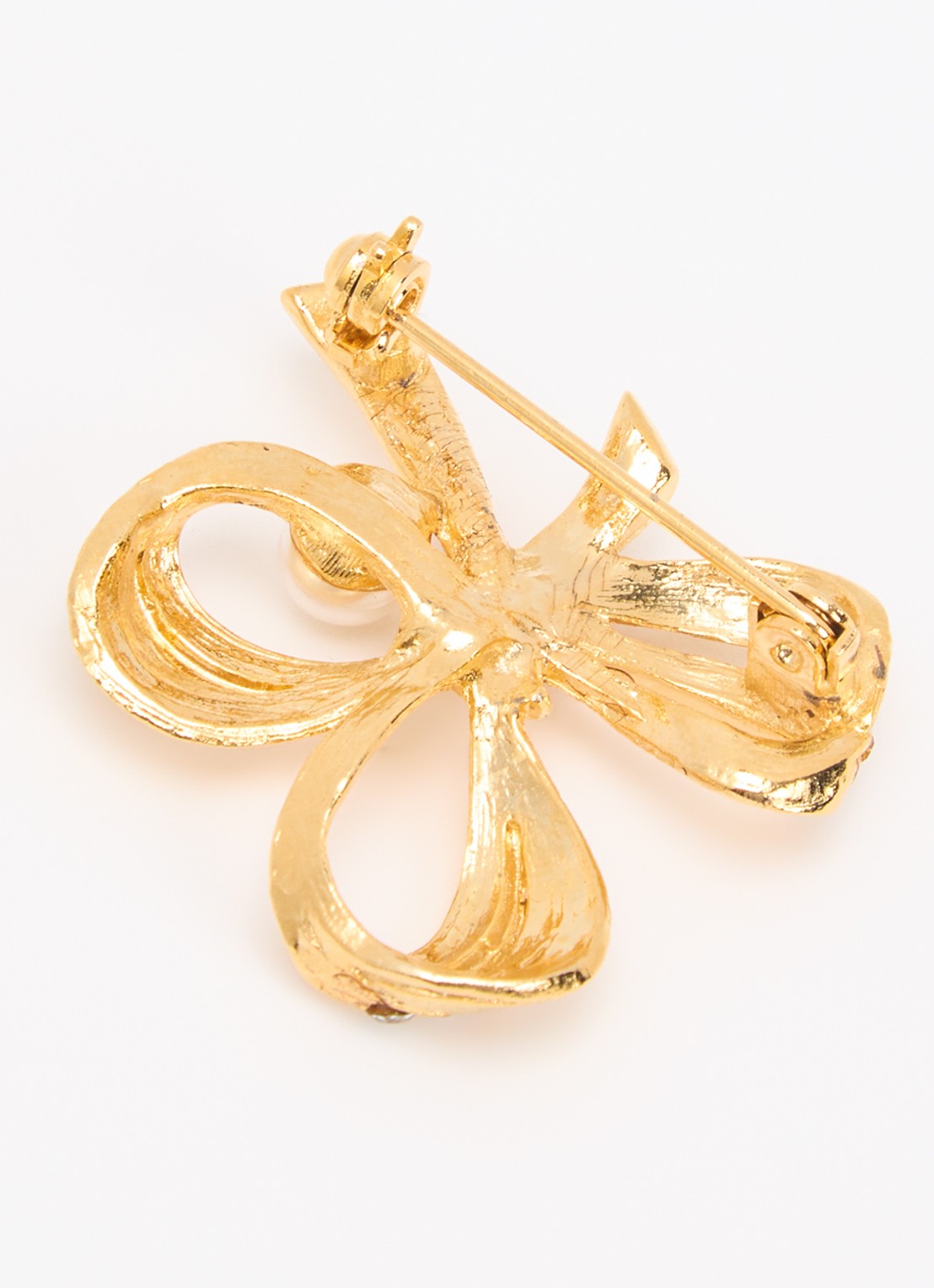 Kroonjuweeltjes Ruban Kristal broche verguld - detail goud
