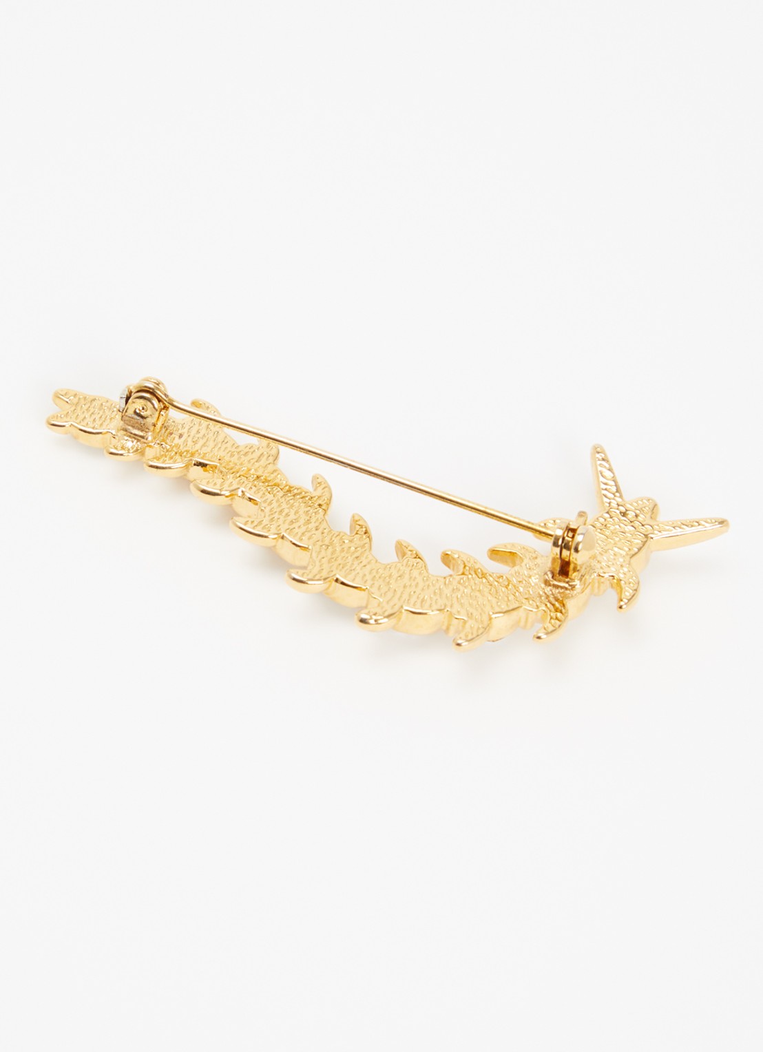 Kroonjuweeltjes Rups Kristal broche verguld - detail 2 goud