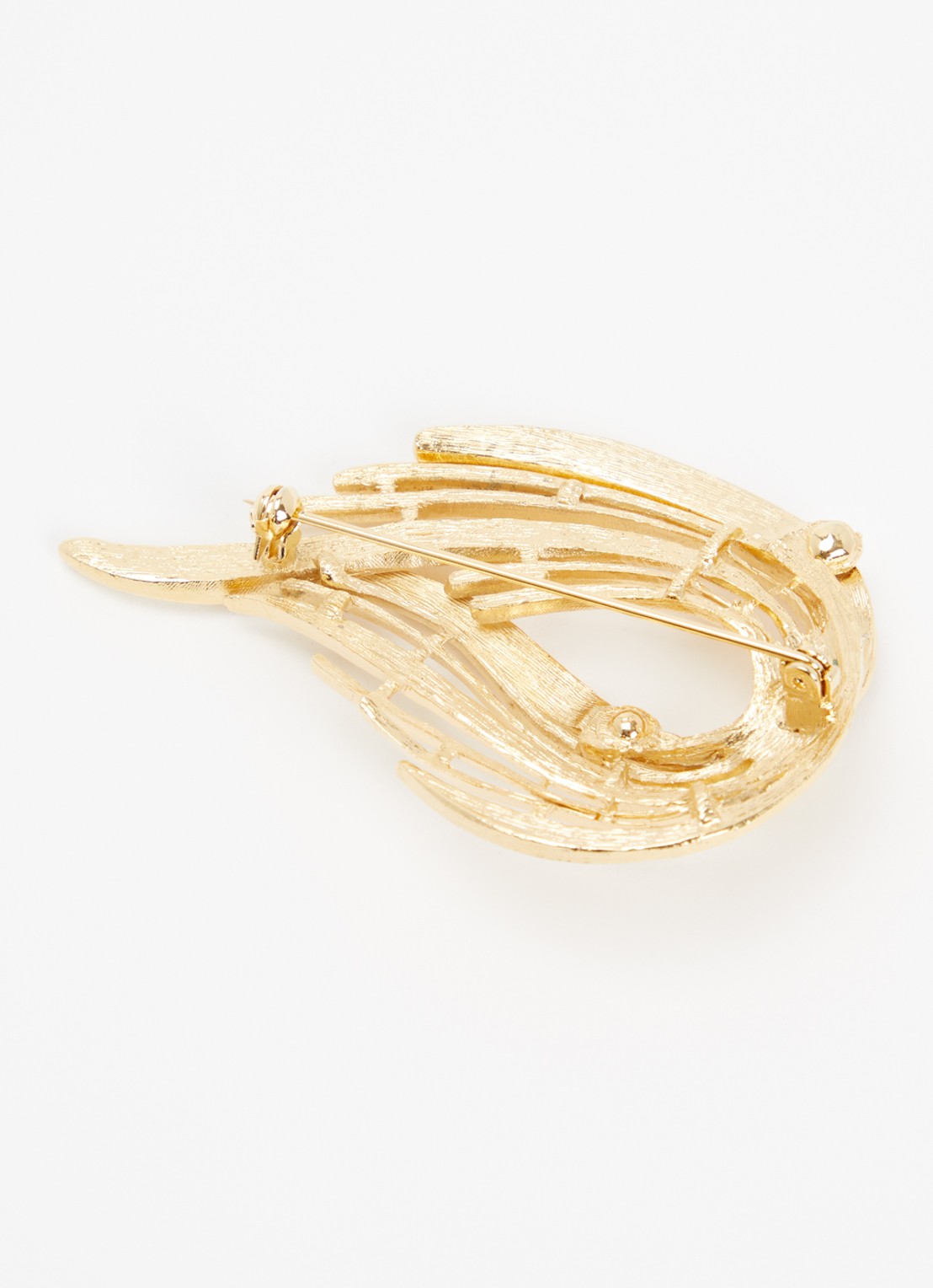 Kroonjuweeltjes Vigne Swirl broche verguld - detail goud