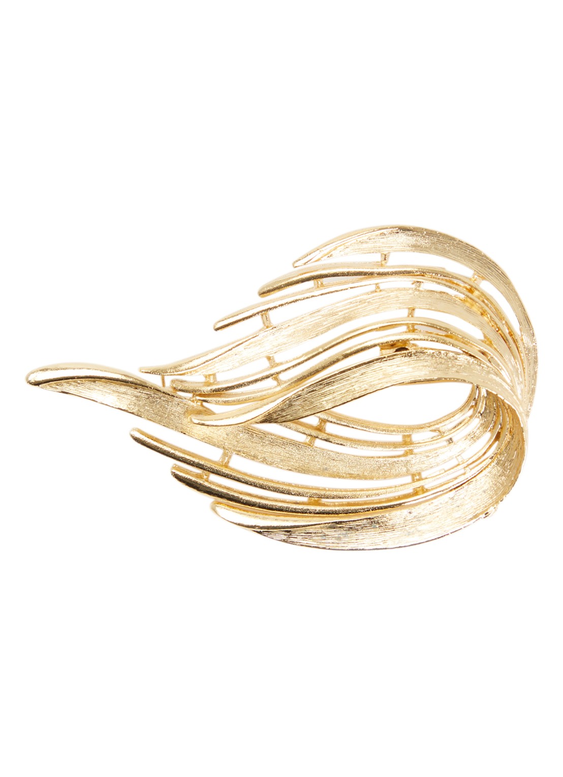 Kroonjuweeltjes Vigne Swirl broche verguld - voorkant 3 goud